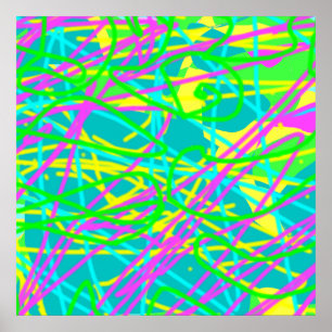 Poster Pinte Meus Sonhos Padrão de Rabiscos Artes Express
