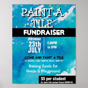 Poster Pinte uma Pta PTO do fundraiser do azulejo