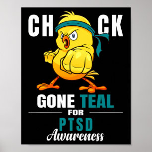 Poster Pintinho Divertido Ficou Teal Ribbon Chicken Warri