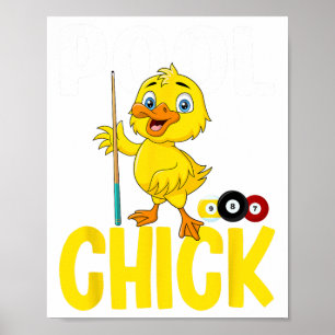 Poster Pintinho Engraçado, 8 Ball Women Bonito Billiards