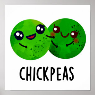 Poster Pintinho Peas Engraçado Menina Pea Pun