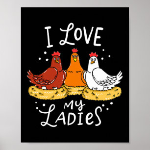 Poster Pintinhos de frango Ovos Agricultores Engraçados P
