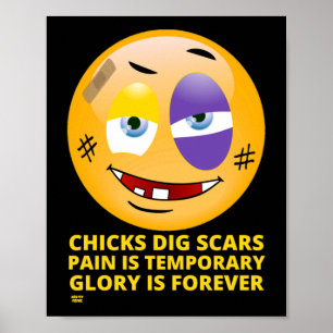Poster "PINTINHOS DIG SCARS" engraçado emoji