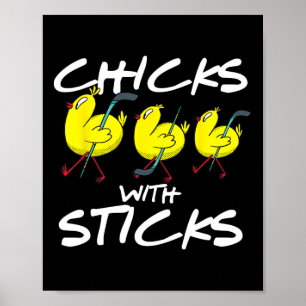 Poster Pintinhos Divertidos Com Galinha De Hóquei Em Gelo