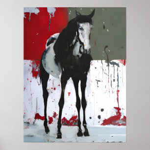 Poster Pinto Horse Splatter