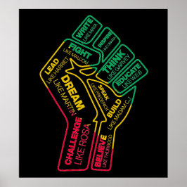 Poster Pinto motivacional do herói da história negra