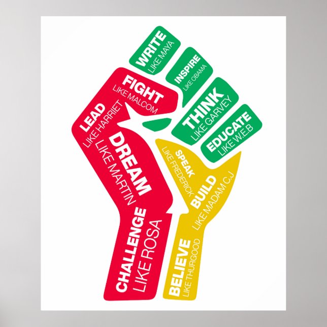 Poster Pinto motivacional do herói da história negra (Frente)