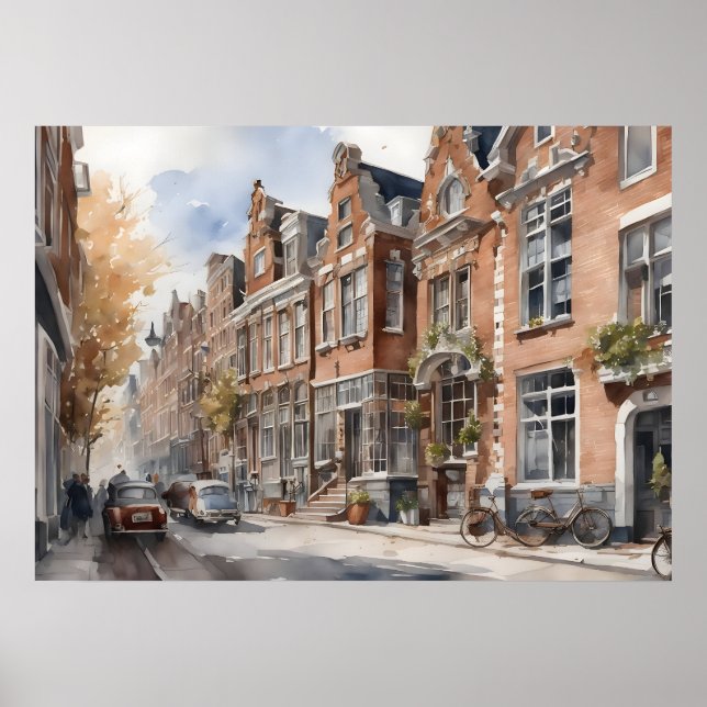 Poster Pintor aquoso de Amsterdã (Frente)