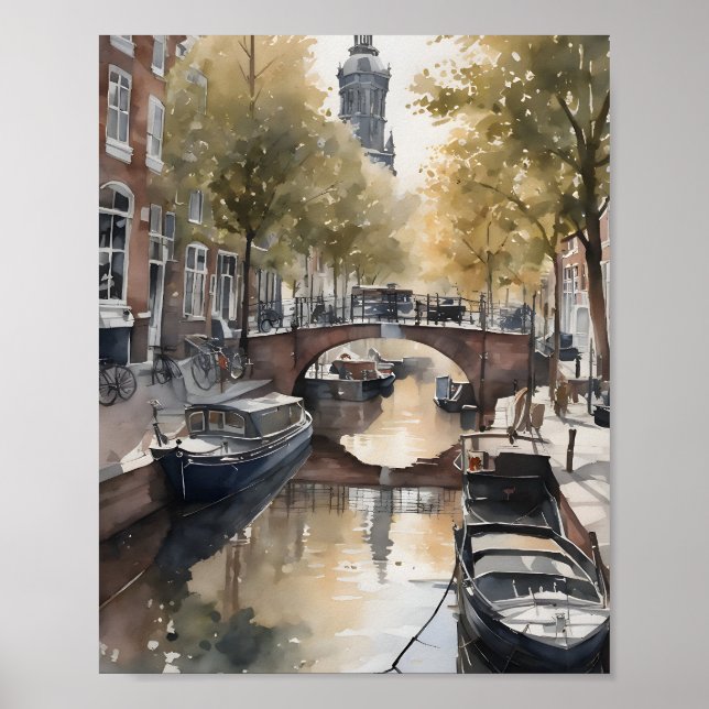 Poster Pintor aquoso de Amsterdã (Frente)