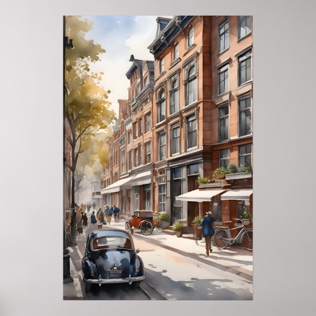 Poster Pintor aquoso de Amsterdã (Frente)