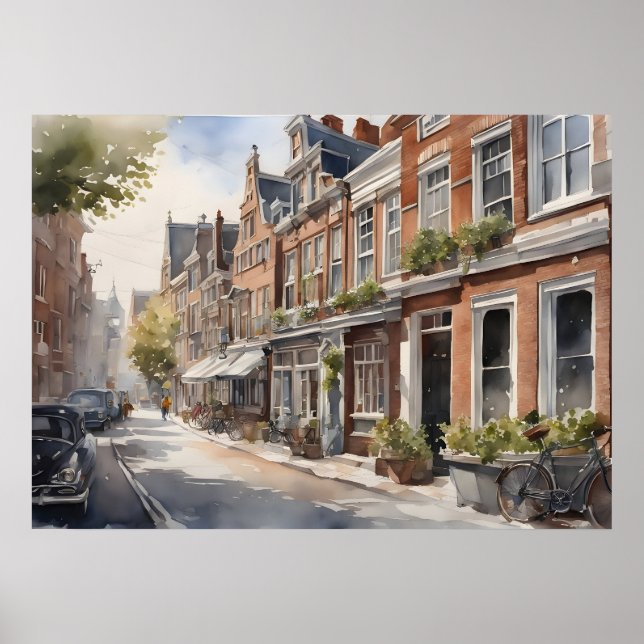 Poster Pintor aquoso de Amsterdã (Frente)