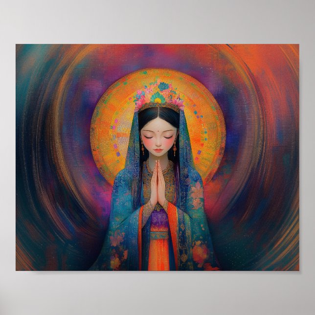Poster Pintor budista Quan Yin Abstrato Vortex (Frente)