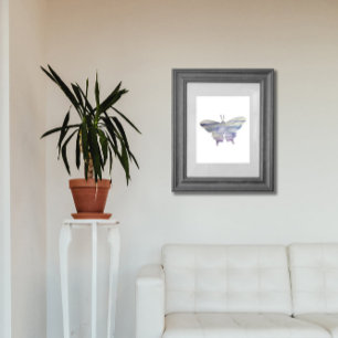 Poster Pintor de Aquarela Púrpura da Borboleta