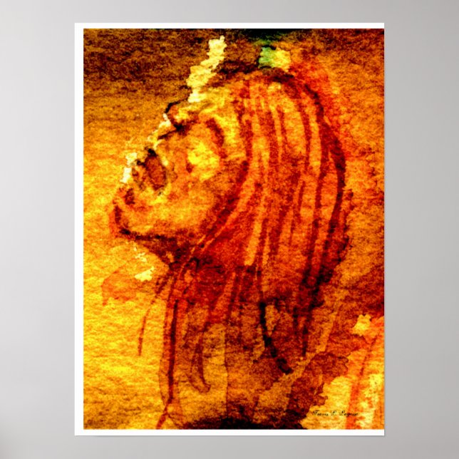 Pôster Pintor de Aquarelas com Tristeza de Saúde Mental (Frente)