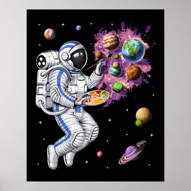 Poster Pintor de Astronautas Espaciais (Frente)