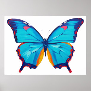 Poster Pintor de borboletas morfo azul