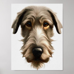 Poster Pintor Retrato de Wolfhound Irlandês Isolado em