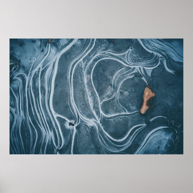 Poster Pintura a abstrato preta e cinza (Frente)