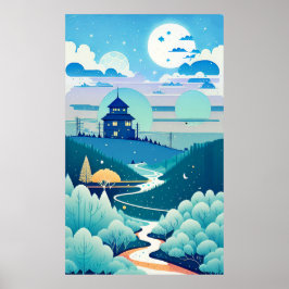 Poster Pintura a aquarela, pastel, canvas, design 8