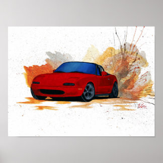 Pôster Pintura à deriva Mazda Miata