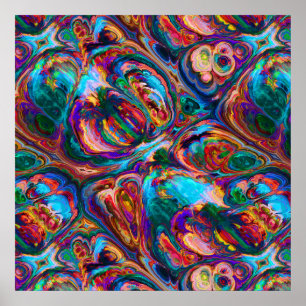 Poster Pintura a óleo abstrata inspirada