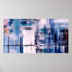 Poster pintura a óleo de abstrato na canvas, puxada à mão