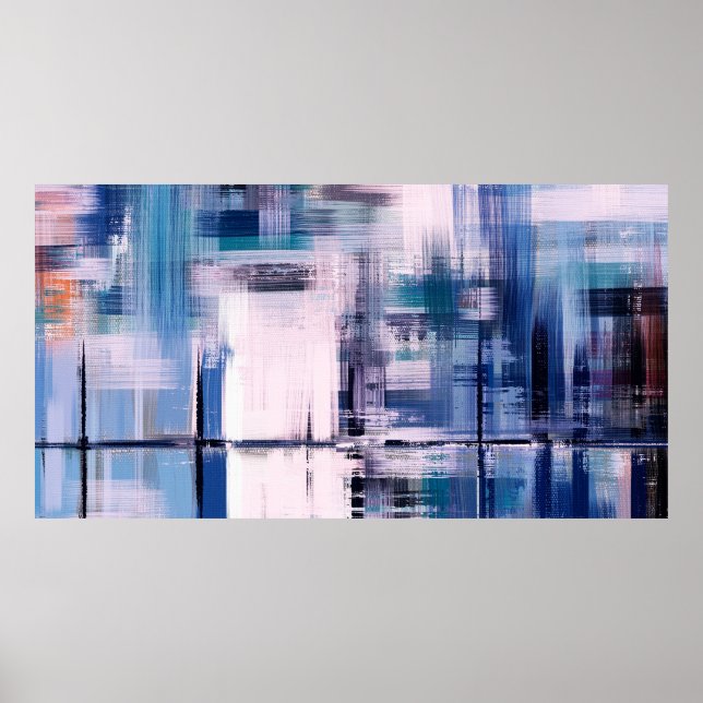 Poster pintura a óleo de abstrato na canvas, puxada à mão (Frente)