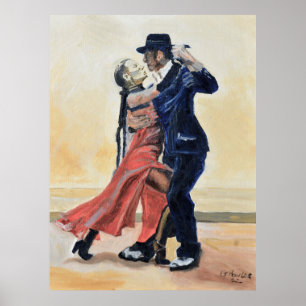 Poster Pintura a Óleo de Dançarinos de Tango
