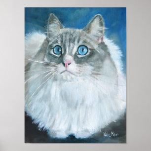 Poster Pintura a óleo de gato