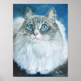 Poster Pintura a óleo de gato Ragdoll