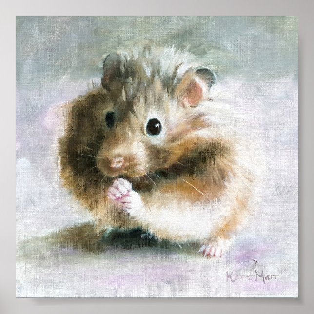 Poster Pintura a óleo de hamster (Frente)