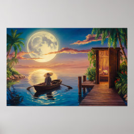 Poster Pintura a óleo de paraíso tropical