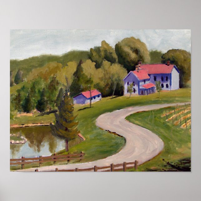 Poster Pintura a óleo de vinhaça Cena Chandler Hill (Frente)