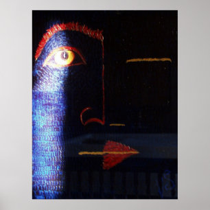 Pôster Pintura a óleo original: Hierophant, olho no