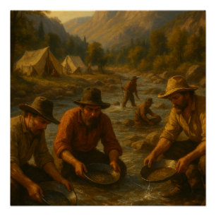 Pôster Pintura a óleo que retrata a Dourada Rússia americ