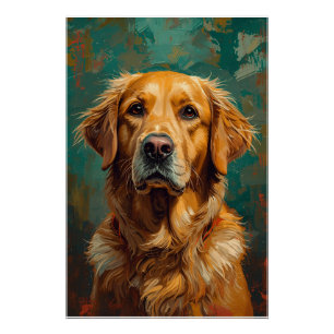 Pôster Pintura a óleo vibrante com retrato de Ouro artíst