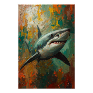 Pôster Pintura A Óleo Vibrante De Retrato Artístico De Tu