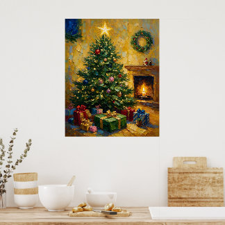 Poster Pintura a óleo vintage de Natal
