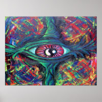 Pintura a óleo visionária surreal distorcida aluci