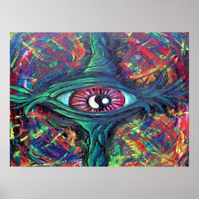 Pôster Pintura a óleo visionária surreal distorcida aluci (Frente)