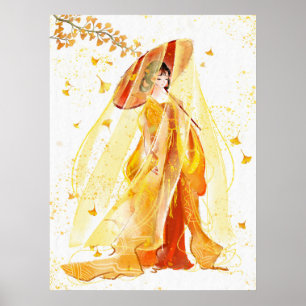 Poster Pintura a tinta da rainha chinesa