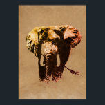 Pôster Pintura a tinta de elefante marrom Pop art<br><div class="desc">BW - Imagem digital Pop de arte dos elefantes negros e brancos africanos - Impressões de Posters naturais africanos</div>
