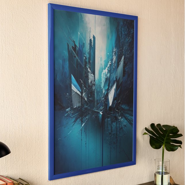 Poster pintura abstrata azul moderna (Criador carregado)