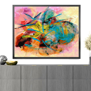 Pôster Pintura Abstrata Colorida Energética