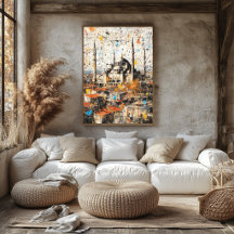 Pintura Abstrata com Gotejamento de Santa Sofia Is