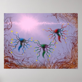 Poster Pintura abstrata de energia bioluminescente
