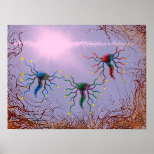 Poster Pintura abstrata de energia bioluminescente