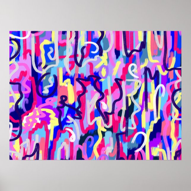 Poster Pintura Abstrata de Formas e Cores  (Frente)