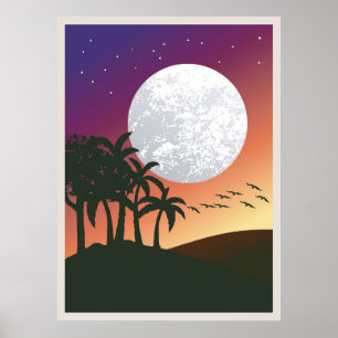 Poster Pintura abstrata de montanha,
