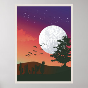 Poster Pintura abstrata de montanha,